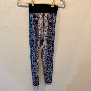 Ultracor Snakeskin Patterned Leggings in Blue and Black
